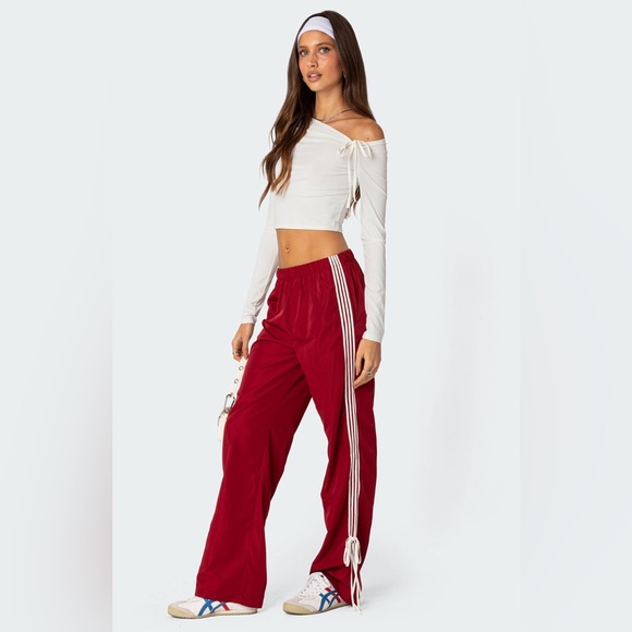 Edikted Remy Bow Ribbon Track Pants - Picture 11 of 15